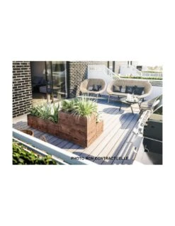 Bac Lili En Bois Traité Autoclave Marron L.34 X L.34 Cm -Produits De Jardin bac lili en bois traite autoclave marron 1