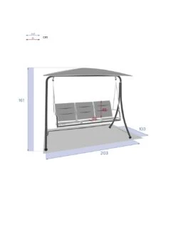 Balancelle De Jardin LAKO 3 Places - Polyester Et Acier -Produits De Jardin balancelle de jardin lako 3 places polyester et acier 5