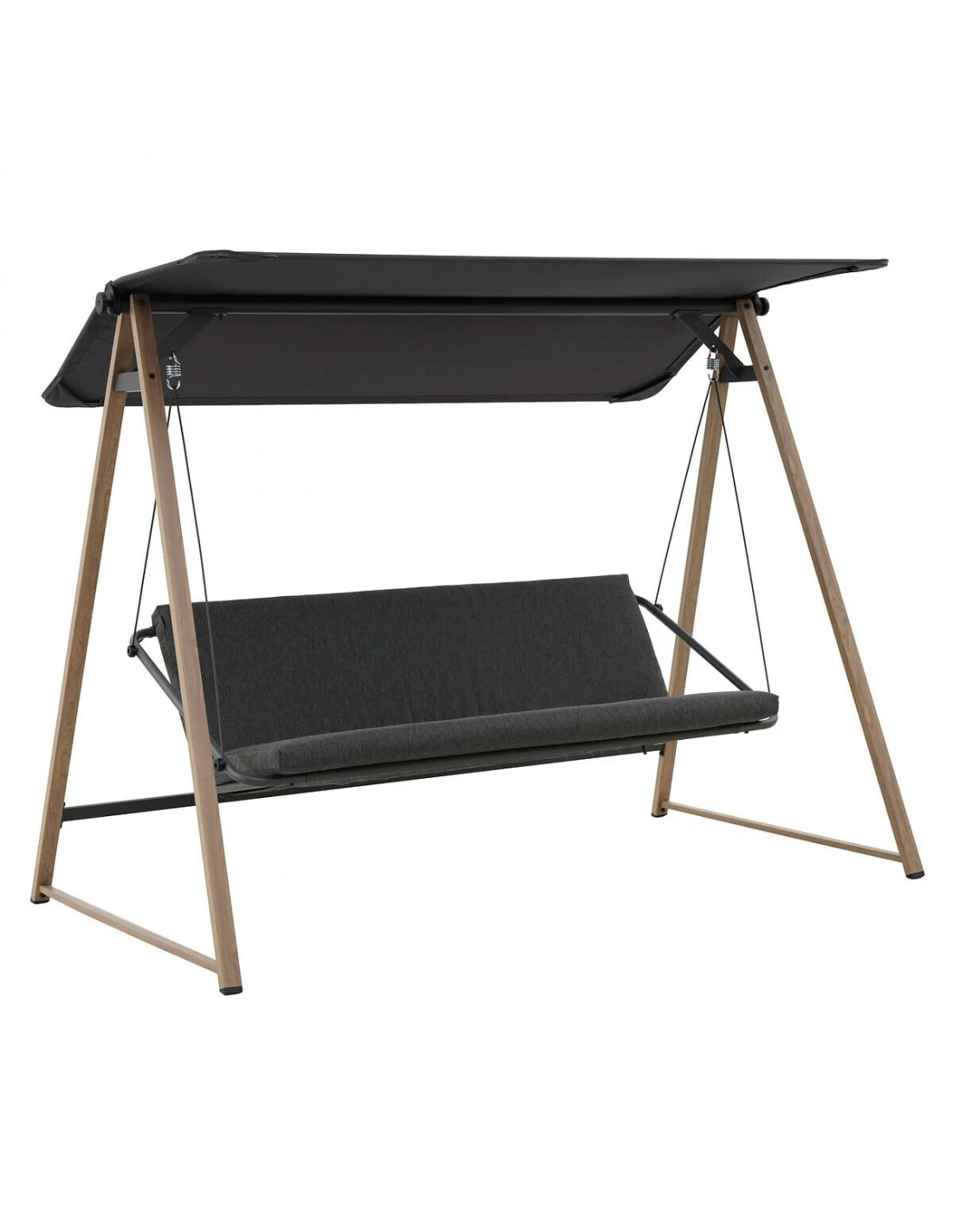 Balancelle De Jardin Soly 3 Places - Acier Effet Bois 3 Balancelle De Jardin Soly 3 Places - Acier Effet Bois