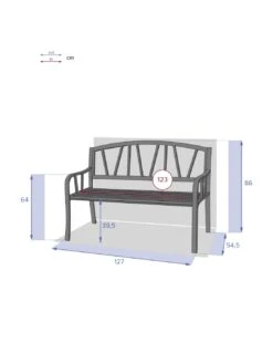 Banc De Jardin Alvernia 3 Places - Acier époxy Noir -Produits De Jardin banc de jardin alvernia 3 places acier epoxy noir 3
