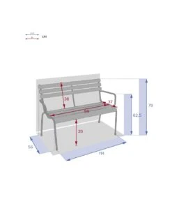 Banc De Jardin Métal Greensboro - Acier époxy - Graphite -Produits De Jardin banc de jardin metal greensboro acier epoxy graphite 2