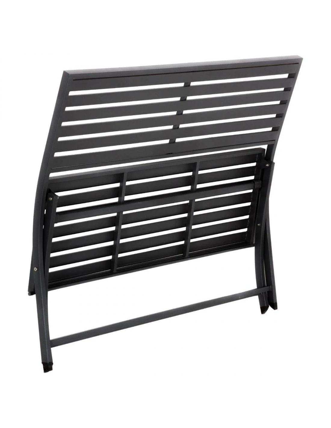 Banc De Jardin Olbia 3 Places Pliant Gris - L.122 X P.53 X H.88 Cm 6 Banc De Jardin Olbia 3 Places Pliant Gris - L.122 X P.53 X H.88 Cm – Image 4