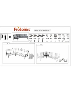 Canapé D'angle Le Marseille 5/6 Places En Aluminium Grey -Produits De Jardin canape d angle le marseille 56 places en aluminium grey 2