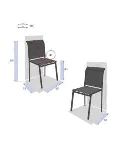 Chaise De Jardin Essentia Empilable - Aluminium Graphite -Produits De Jardin chaise de jardin essentia empilable aluminium graphite 1 3