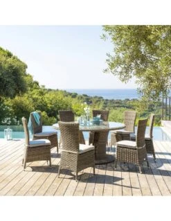 Chaise De Jardin Mooréa - Aluminium Et Résine Tressée - Terre D'ombre -Produits De Jardin chaise de jardin moorea aluminium et resine tressee 5