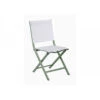 Chaise Thema Pliante En Aluminium Et Toile TPEP - Amande/Chiné Blanc -Produits De Jardin chaise thema pliante en aluminium et toile tpep amandechine blanc