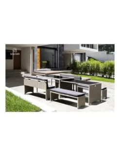 Ensemble Repas Encastrable Boston 12 Personnes En Résine Tressée