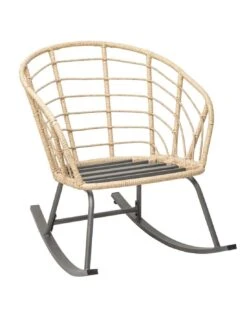 Fauteuil à Bascule Cherone En Acier Et Texaline Graphite -Produits De Jardin fauteuil a bascule cherone en acier et texaline graphite 2