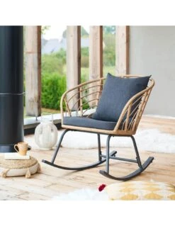 Fauteuil à Bascule Cherone En Acier Et Texaline Graphite