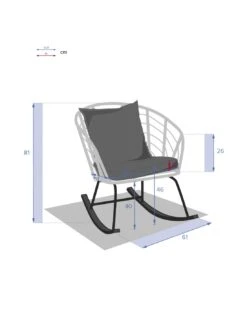 Fauteuil à Bascule Cherone En Acier Et Texaline Graphite -Produits De Jardin fauteuil a bascule cherone en acier et texaline graphite 5