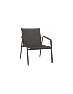 Fauteuil Bas New Top Aluminium Anthracite Textilène Carbone