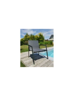 Fauteuil Bas New Top Aluminium Anthracite Textilène Carbone -Produits De Jardin fauteuil bas new top aluminium anthracite textilene carbone 4