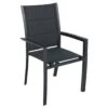 Fauteuil De Jardin Allure Empilable - Aluminium Et Texaline Matelassée - Graphite / Poivre -Produits De Jardin fauteuil de jardin allure empilable aluminium et texaline matelassee graphite poivre