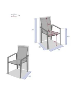 Fauteuil De Jardin Pavane - Aluminium Et Texaline - Blanc Et Noisette -Produits De Jardin fauteuil de jardin pavane aluminium et texaline 6