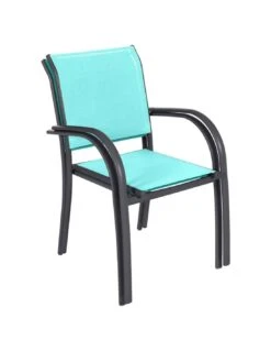 Fauteuil De Jardin Piazza Empilable - Aluminium Graphite - Graphite / Émeraude -Produits De Jardin fauteuil de jardin piazza empilable aluminium graphite graphite emeraude 1