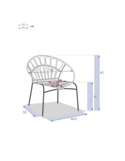 Fauteuil Empilable Lambada - Acier époxy Et Résine Sésame -Produits De Jardin fauteuil empilable lambada acier epoxy et resine sesame 4