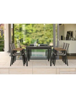 Fauteuil New Top - Noir Mat Textilène Gris Lin -Produits De Jardin fauteuil new top plusieurs coloris 7