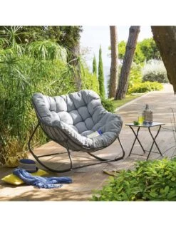 Fauteuil œuf à Bascule PAOPAO - Roche Et Graphite -Produits De Jardin fauteuil oeuf a bascule paopao roche et graphite 2