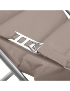 Fauteuil Relax De Jardin MILOS - Assise Matelassée - Taupe -Produits De Jardin fauteuil relax de jardin milos assise matelassee taupe 2