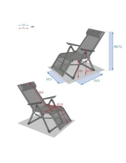 Fauteuil Relax Decima - Inclinable 8 Positions - Ardoise / Gris Quartz -Produits De Jardin fauteuil relax decima inclinable 8 positions ardoise gris quartz 7