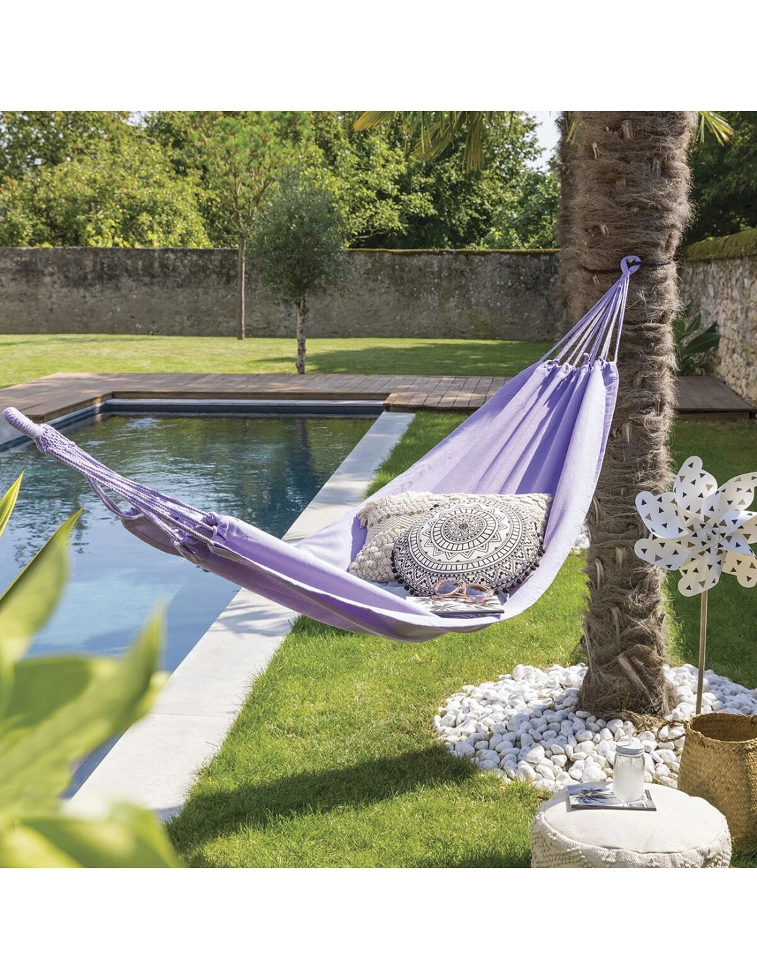Hamac De Jardin Yaqui - L.200 X P.80 Cm - Lavande 4 Hamac De Jardin Yaqui - L.200 X P.80 Cm - Lavande – Image 2