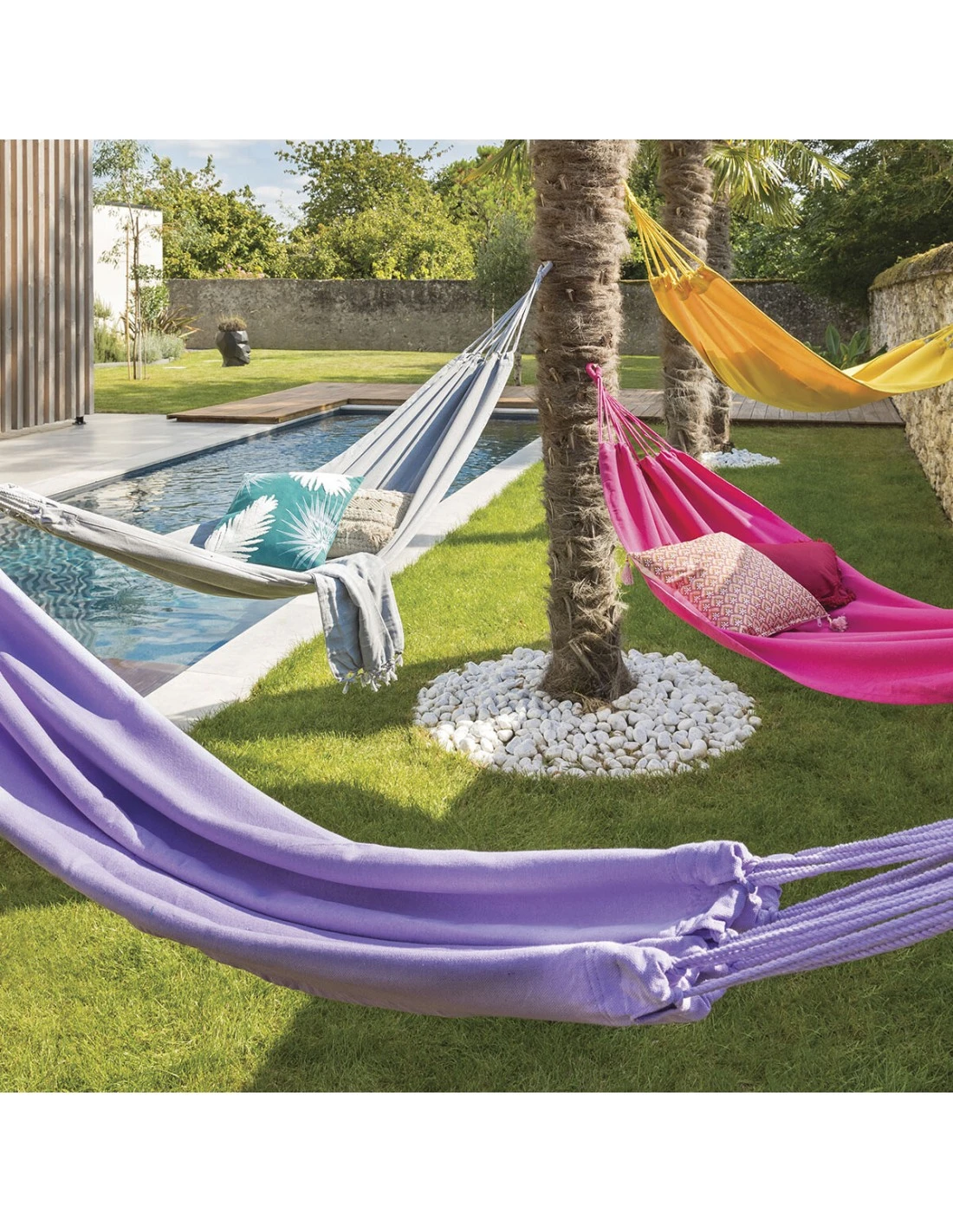 Hamac De Jardin Yaqui - L.200 X P.80 Cm - Lavande 3 Hamac De Jardin Yaqui - L.200 X P.80 Cm - Lavande