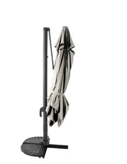 Parasol Déporté 3 X 3 M - Aluminium, Toile Polyester - Gris Clair -Produits De Jardin parasol deporte 3 x 3 m aluminium toile polyester au choix 7