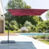 Parasol Déporté Carré Manoa 2.5x2.5 M - Acier Et Polyester - Bordeaux -Produits De Jardin parasol deporte carre manoa 25x25 m acier et polyester bordeaux