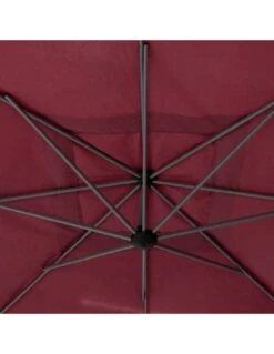 Parasol Déporté Carré Manoa 2.5x2.5 M - Acier Et Polyester - Bordeaux -Produits De Jardin parasol deporte carre manoa 25x25 m acier et polyester bordeaux 2