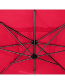 Parasol Déporté Carré Manoa 2.5x2.5 M - Acier Et Polyester - Bordeaux -Produits De Jardin parasol deporte carre manoa 25x25 m acier et polyester bordeaux 5