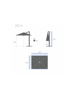 Parasol Déporté Éléa 3 X 4 M - Ardoise -Produits De Jardin parasol deporte elea 3 x 4 m ardoise 6