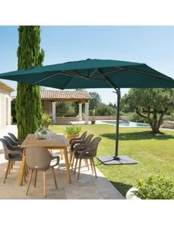 Parasol Déporté Éléa 3 X 4 M - Graphite / Bleu Canard 12 Parasol Déporté Éléa 3 X 4 M - Graphite / Bleu Canard -Produits De Jardin parasol deporte elea 3 x 4 m graphite bleu canard 4
