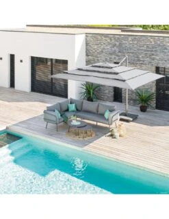 Parasol Déporté Eléa 3 X 4 M Multi-toiles Ardoise -Produits De Jardin parasol deporte elea 3 x 4 m multi toiles ardoise 7