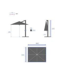 Parasol Déporté Éléa 3 X 4 M - Noisette / Tonka -Produits De Jardin parasol deporte elea 3 x 4 m noisette tonka 8