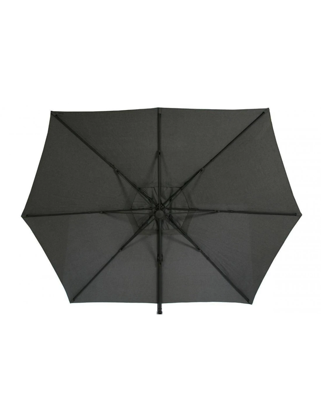Parasol Déporté Eléa 4,2 X 3 M Hexagonal - Aluminium Et Toile Oléfine - Anthracite 10 Parasol Déporté Eléa 4,2 X 3 M Hexagonal - Aluminium Et Toile Oléfine - Anthracite – Image 8