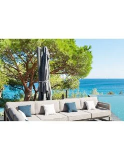 Parasol Déporté Eléa L.3 X P.4 M - Aluminium Et Toile Oléfine - Anthracite -Produits De Jardin parasol deporte elea l3 x p4 m aluminium et toile olefine anthracite 1