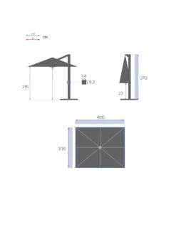 Parasol Déporté Eléa L.3 X P.4 M - Aluminium Et Toile Oléfine - Anthracite -Produits De Jardin parasol deporte elea l3 x p4 m aluminium et toile olefine anthracite 9