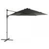 Parasol Déporté En Acier Push Up D.300 Cm - Gris -Produits De Jardin parasol deporte en acier push up d300 cm gris