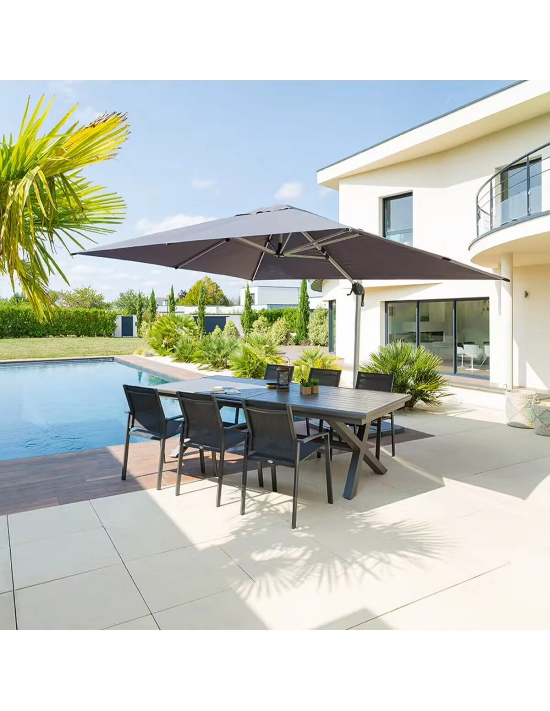 Parasol Déporté Équador 3x4 M - Ardoise 3 Parasol Déporté Équador 3x4 M - Ardoise