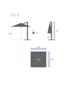 Parasol Déporté Équador Carré 3x3 M Olive -Produits De Jardin parasol deporte equador carre 3x3 m olive 5