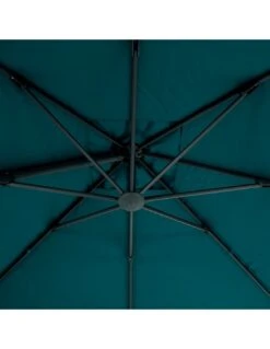 Parasol Déporté Hexagonal Éléa 3 X 4,2 M - Toile Polyester - Bleu Canard -Produits De Jardin parasol deporte hexagonal elea 3 x 42 m toile polyester bleu canard 2