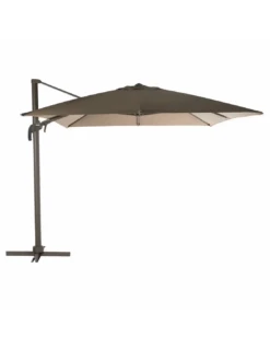 Parasol Déporté Hexagonal Éléa 3 X 4,2 M - Toile Polyester - Noisette / Tonka