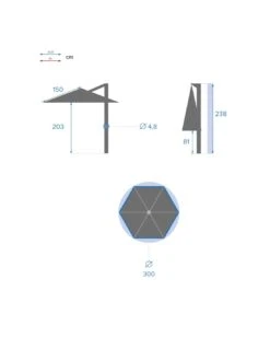 Parasol Déporté Janeiro Rond Ø3m - Aluminium Et Polyester 18 Parasol Déporté Janeiro Rond Ø3m - Aluminium Et Polyester -Produits De Jardin parasol deporte janeiro rond o3m aluminium et polyester 7