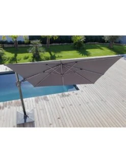 Parasol Déporté NH20 3x3 M En Aluminium Orientable, Inclinable Et Rotatif - Curry -Produits De Jardin parasol deporte nh 3x3 m orientable et inclinable proloisirs 1