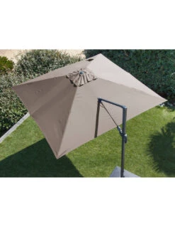 Parasol Déporté NH20 3x3 M En Aluminium Orientable, Inclinable Et Rotatif - Curry -Produits De Jardin parasol deporte nh 3x3 m orientable et inclinable proloisirs
