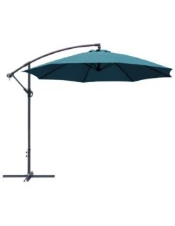 Parasol Déporté Ø 300 Cm En Aluminium Et Toile Polyester - Bleu