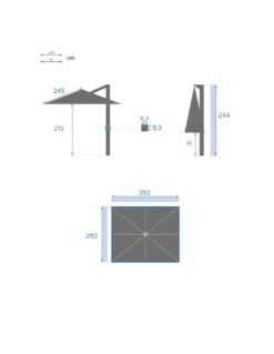 Parasol Déporté Soly 3 X 4 M Noisette - Mât Et Baleines Imprimés Effet Bois -Produits De Jardin parasol deporte soly 3 x 4 m noisette mat et baleines imprimes effet bois 1 6