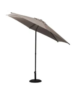 Parasol Droit Rond Soya Ø2.7m - Acier Et Polyester - Taupe