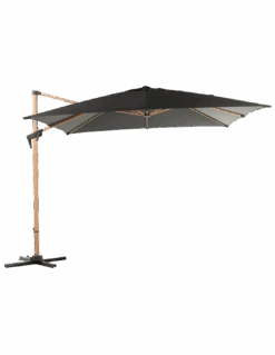 Parasol En Aluminium Roma HEAT 3x3 Gris OAK Inclinable à Manivelle