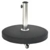 Pied De Parasol Noir Béton Rond 25 Kg - Mât Inox -Produits De Jardin pied de parasol noir beton rond 25 kg mat inox